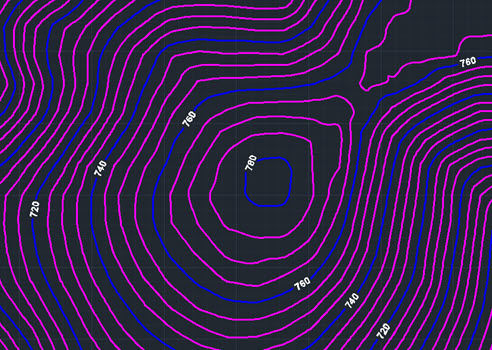 Draw contour lines in AutoCAD