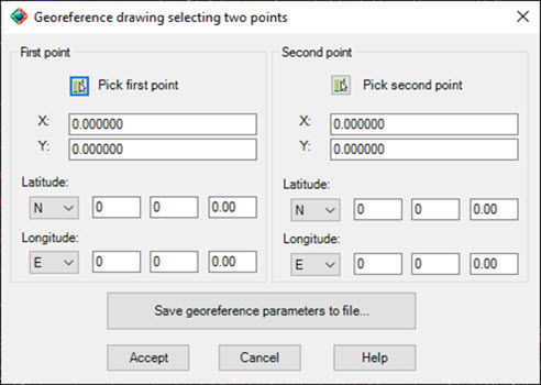 Georeference your drawing selecting two points